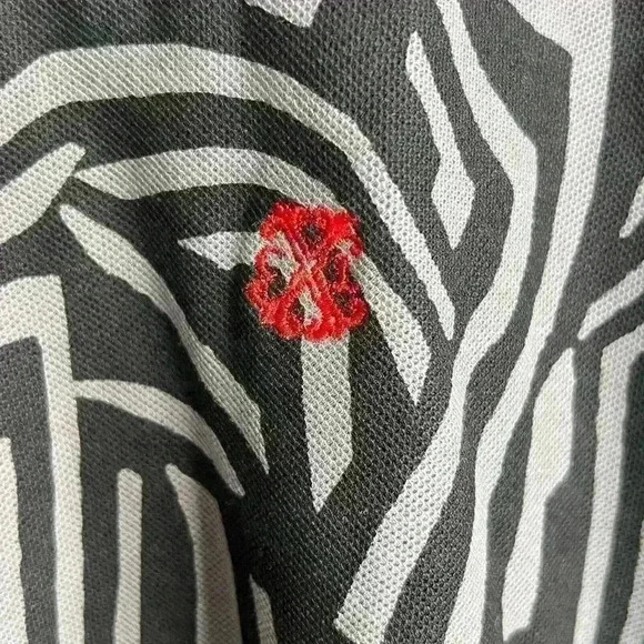 CXL by Christian Lacroix Men’s Black Grey Print Collared Polo Shirt Size M - Picture 5 of 6